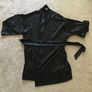 Black Victoria’s Secret satin robe